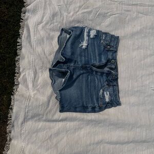 American Eagle Outfitters Light Blue Ripped Jean Shorts